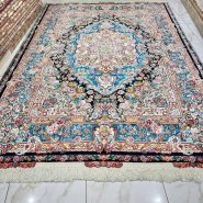 قالی ۹ متری نقشه استاد سالاری طرح دو متن ابریشم