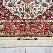 فرش جفت ۶ متری نقشه قبا با چله نخ و پشم نساجی