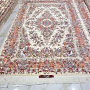 فرش خطیبی شش‌متری با چله نخ و گل ابریشم