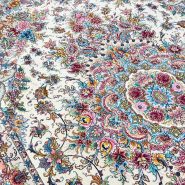 فرش خطیبی چهل‌بوته تک شش‌متری | ۴۰ رج با گل ابریشم