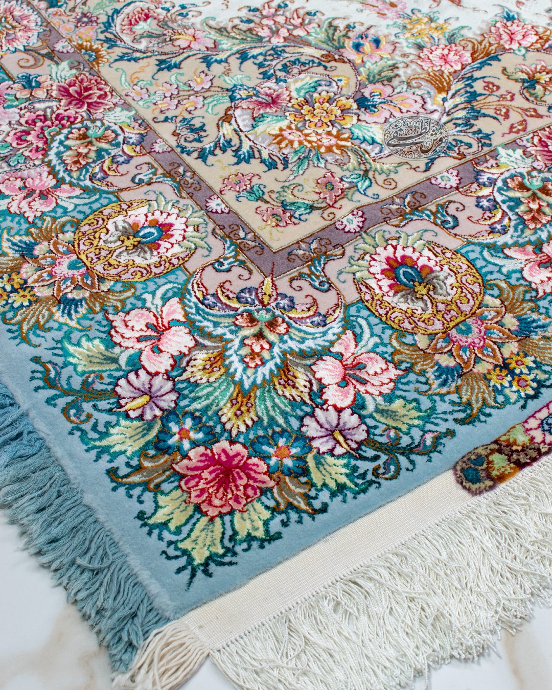 قالیچه ۳ متری نقشه خطیبی (سیمرغ جدید) | فرش ابریشمی تبریز - Image 4