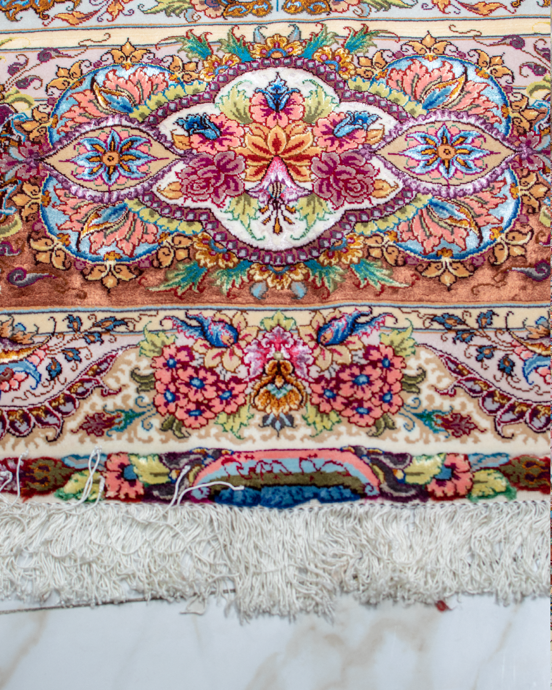 جفت فرش۱۲ متری طرح خطیبی(گلدانی)-40 رج - Image 3