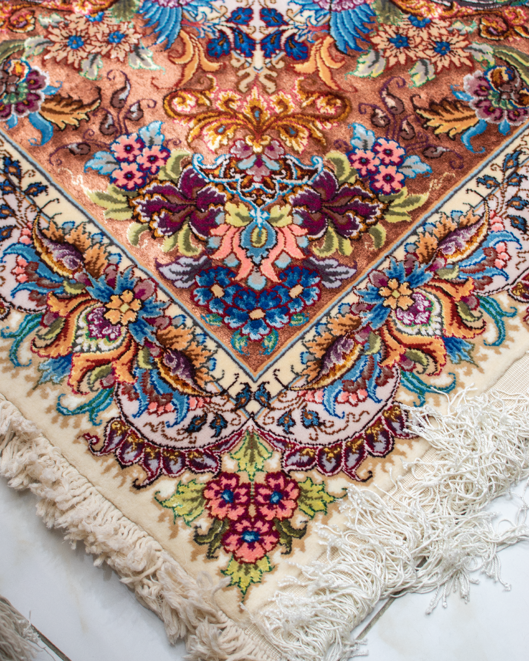 جفت فرش۱۲ متری طرح خطیبی(گلدانی)-40 رج - Image 5