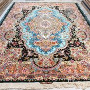 فرش جفت ۹ متری طرح خطیبی | 30 رج|ابی فیروزه ای