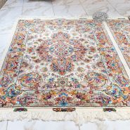 جفت قالیچه 3 متری طرح خطیبی|۴۰ رج| حاشیه ابریشم