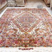 فرش جفت ۹متری طرح سالاری نقشه باغ بهشت|30 رج| حاشیه ابریشم